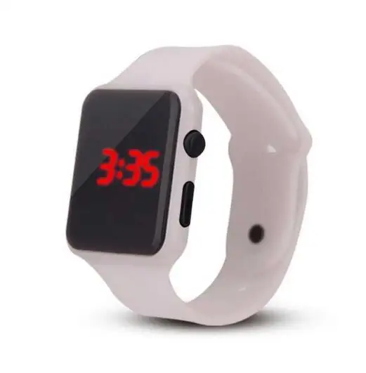 Силиконовый унисекс ремешок для часов для женщин и мужчин светодиодный часы с цифровым экраном спортивные часы модные уличные наручные часы для студентов - Цвет: PG WHITE