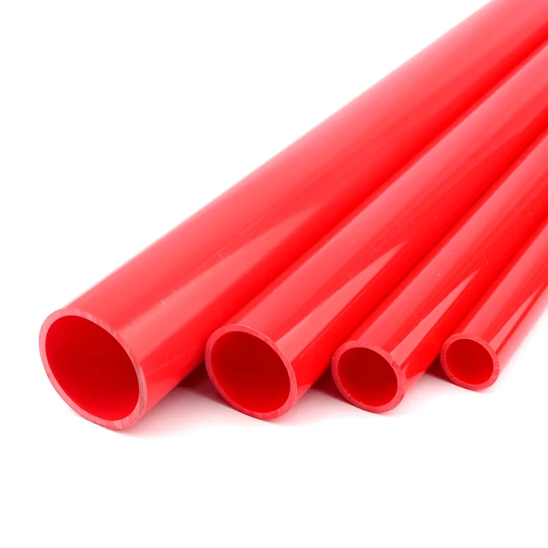 2pcs 50cm O.D20~50mm Red UPVC Pipe Hi-quality Water Supply Pipe Irrigation PVC Pipe Aquarium Fish Tank Drainpipe Water Tube