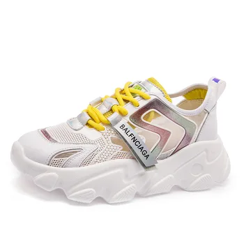 

Comfortably breathable Women Running Shoes crossover strap Mixed Colors Sneakers Fashion Bling Pant Sport Shoes