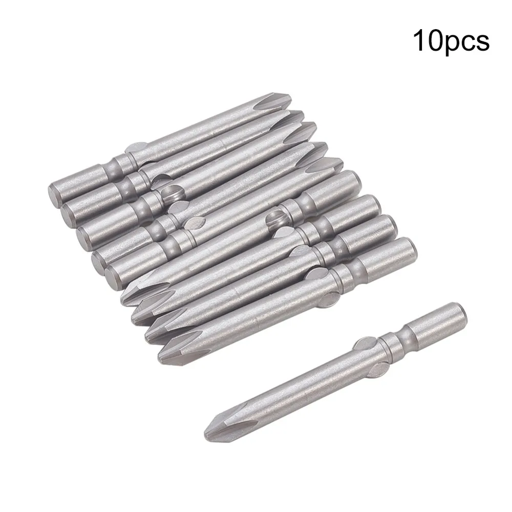 10 шт. 60 мм длина отвертка Philips Bits 1.6PH0 1.6PH00 2.5PH0 2PH0 6PH2 6 мм Диаметр S2 Скрещенные головки Круглый хвостовик магнитные Биты