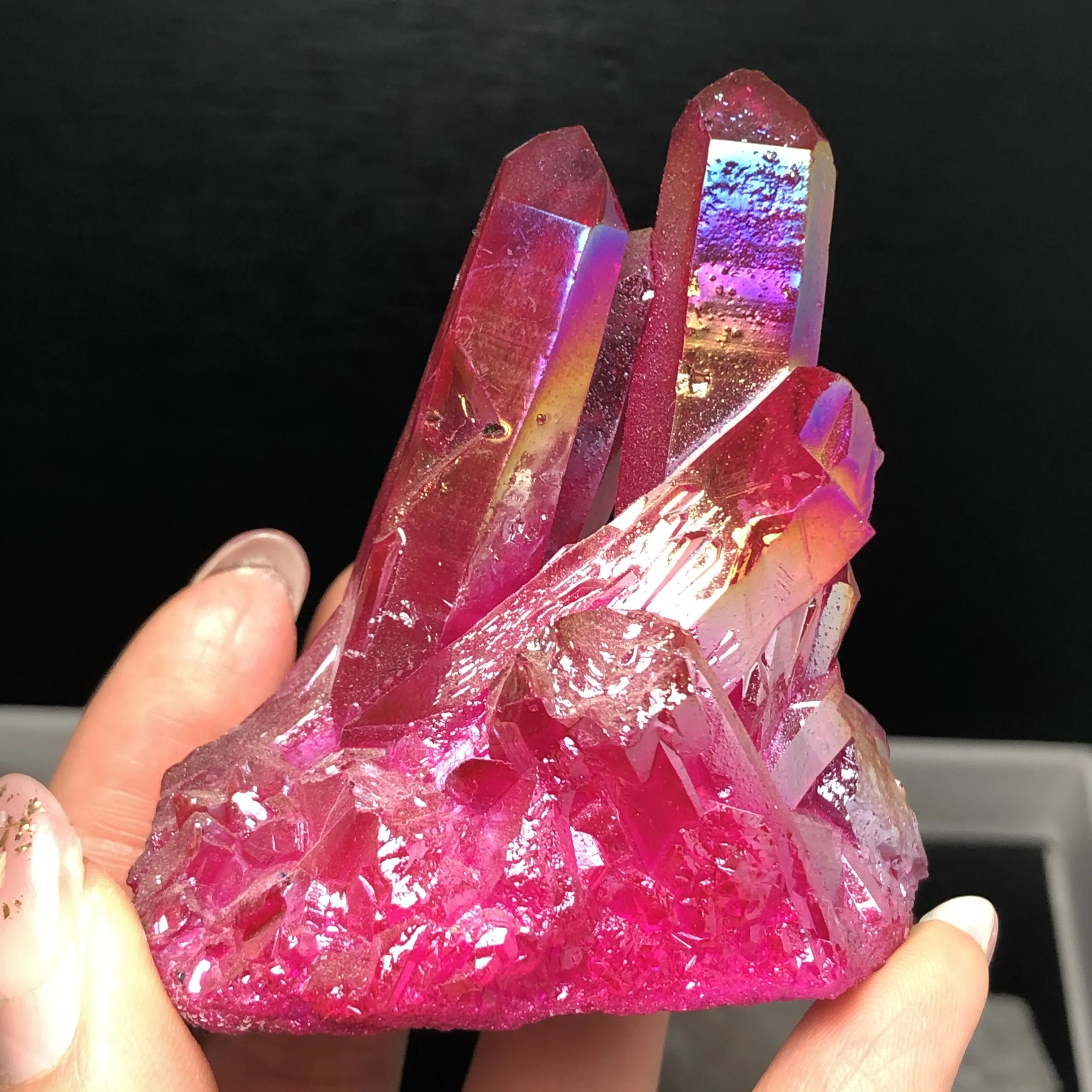 Aura Quartz Crystal Cluster Angel Aura Natural Quartz Crystal Druzy Geode Specimen Minerals Reiki Healing Chakra