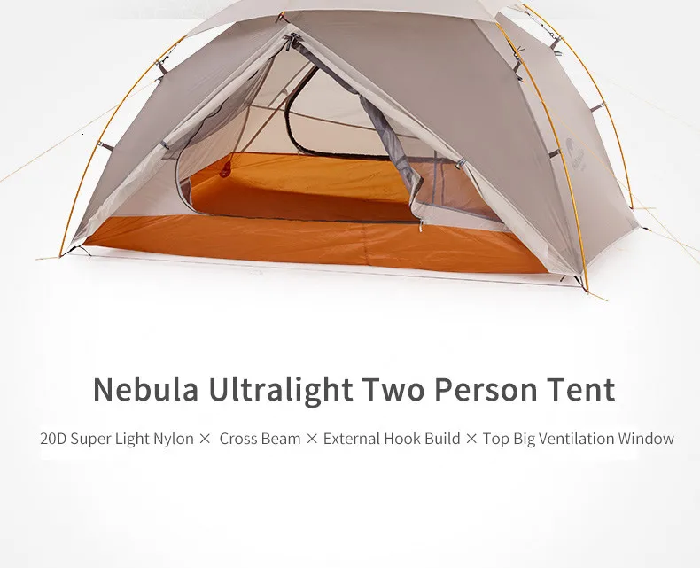 Naturehike версия Nebula 2 палатка ультра-светильник двойная палатка для кемпинга для ветра, дождя, холода и метели дикая палатка для кемпинга