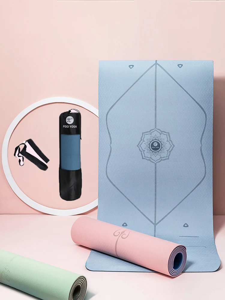 Pido Yoga 1830*610*6mm Tpe Yoga Mat With Position Line Non Slip Carpet