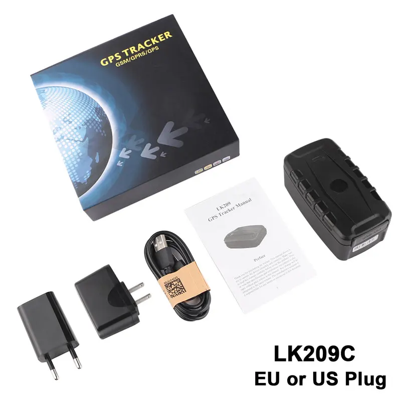 With Box NO Charger 4G gps трекер автомобильный 20000 мАч 240 дней в режиме ожидания автомобильный трекер Водонепроницаемый LK209C gps локатор трекер магниты дропшиппинг сигнализация - Цвет: With Box NO Charger