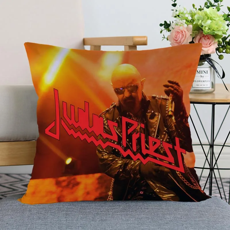 Милый чехол для подушки Judas Priest, современный домашний декоративный чехол для подушки 35x35 см, 40X40 см(с одной стороны), чехол для подушки для гостиной - Цвет: 9
