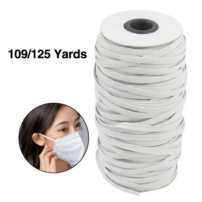 109/125/200 yardas length DIY braided elastic band Cord Knit sewing 1/8 1/4 inhen 