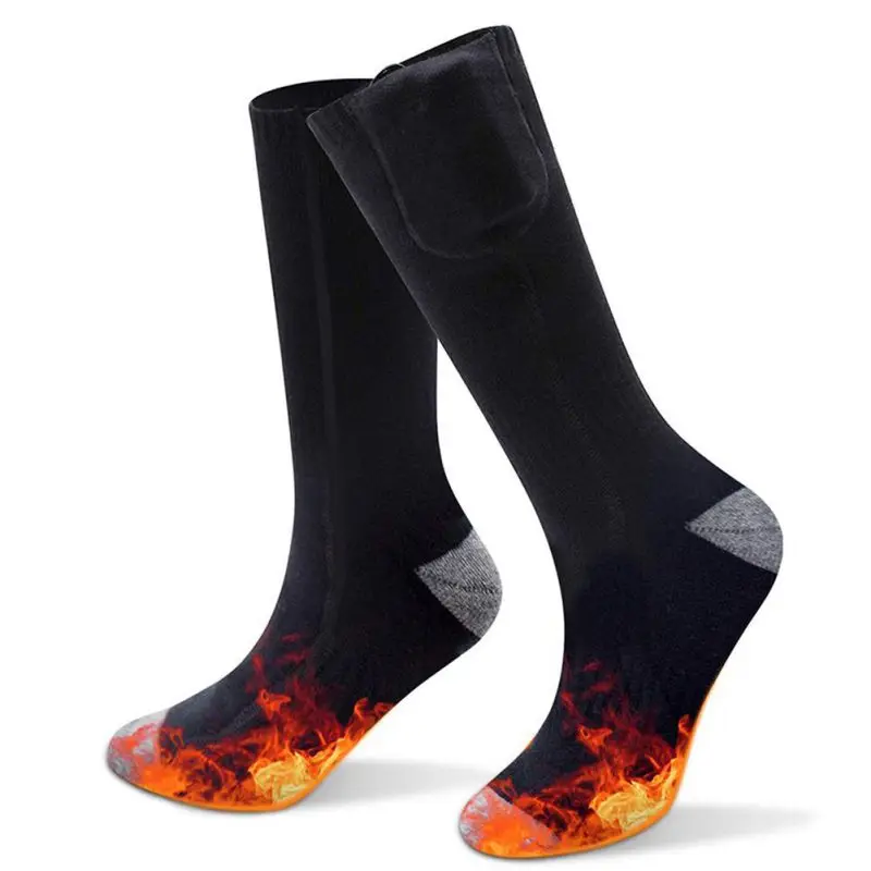 Зимние теплые носки с дистанционным управлением, электрические Горячие носки, зарядный термостат, нагревательные носки с литиевой батареей, можно стирать и греть - Цвет: A