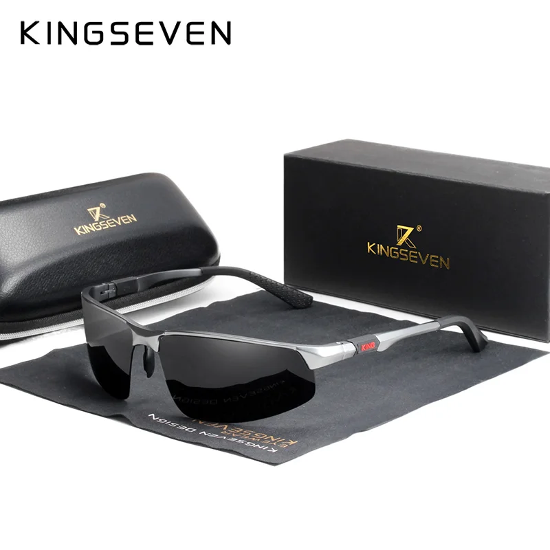 KINGSEVEN алюминиевые фотохромные солнцезащитные очки мужские Поляризованные винтажные черные солнцезащитные очки для вождения для мужчин Oculos De Sol Masculino
