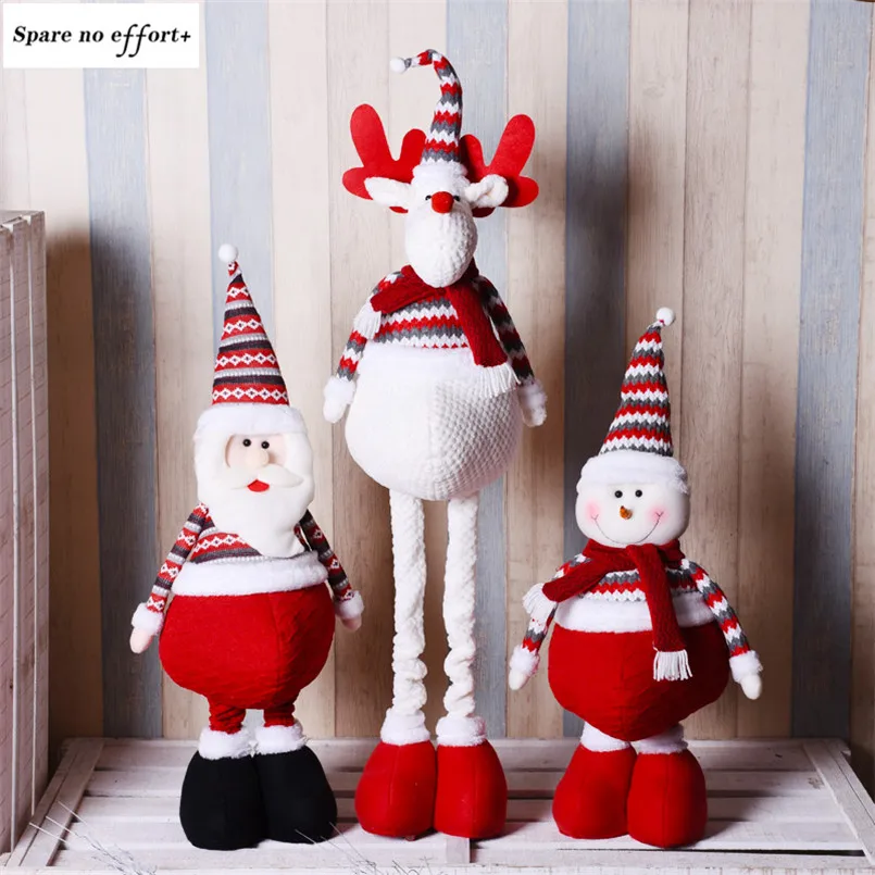 Выдвижные красные фигурки Санта Клаус снеговик лося куклы Рождественские украшения для дома Рождественский фестиваль свадебный подарок игрушки натальный Декор