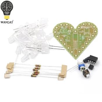 

DIY Kit Heart Shape Breathing Lamp Kit Breathing LED Suite Red White Blue Green Electronic Production for Learning laboratory