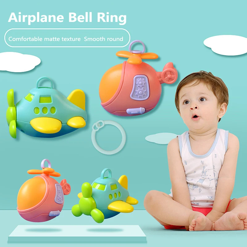1PCS Cute Cartoon Baby Rattle Plane Hand Grip Early Education Musical Instrument Toy Sweet Ringtone With Random Color | Игрушки и хобби