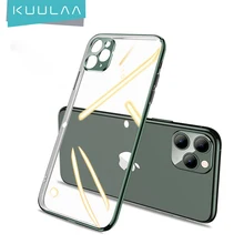 KUULAA, carcasa de teléfono chapada para iPhone 11 Pro Max, funda trasera transparente para iPhone 11Pro, funda suave de TPU, carcasa, carcasa