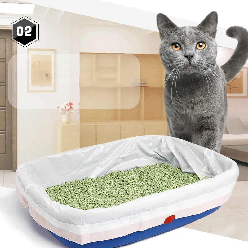 10 Pieces Cat Litter Pan Bags Cat Litter Box Liners Larger Thickening Drawstring Durable Pet Cat Supplies