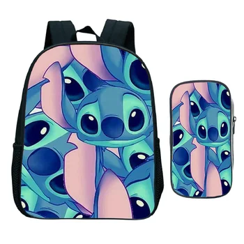 

2Pcs/set Stitch Man Kindergarten Backpack Children School Bags Toddler Boys Girls Primary Book Bag Small Backpack + Pencil Bags