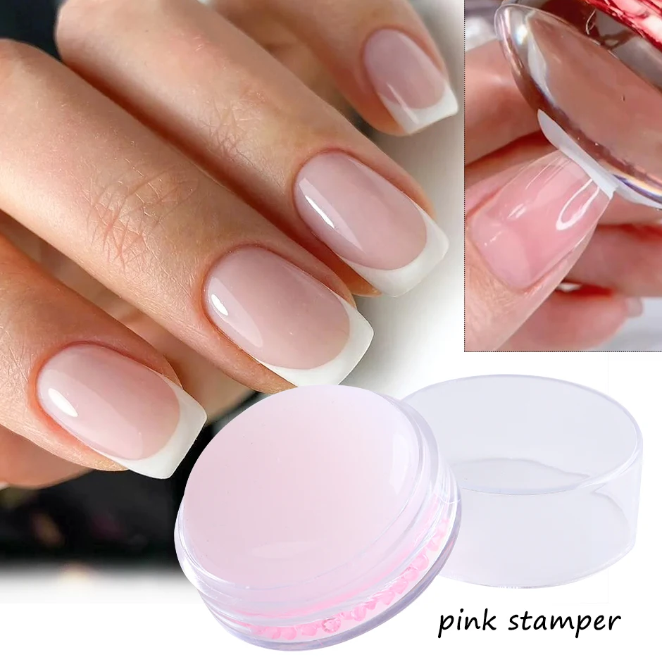 French Mold Nail Art Stamper with Cap White Silicone Jelly Head DIY Printing Stamping Plate Manicure Tools Tips GL1974 | Красота и