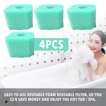 

4 Pcs Pool Sponge Filters Foam Washable Reusable Sponge Hot Tub Spa Foam Filters Spa Accessory For V1 S1 Pool Filter