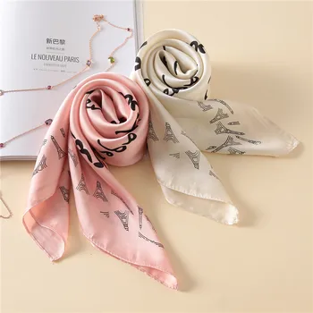 

2020 Fashion beach Sunscreen headscarf Spring and summer women's New style quality printing silk scarves lady Square silk shawl