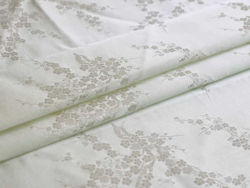 Brocado-Material 29" breit | 1 Meter | 2 Meter | 5 Meter chinesischer Pflaumen-Blumen-Brokat-Viskose-Bastelstoff – Detail 12