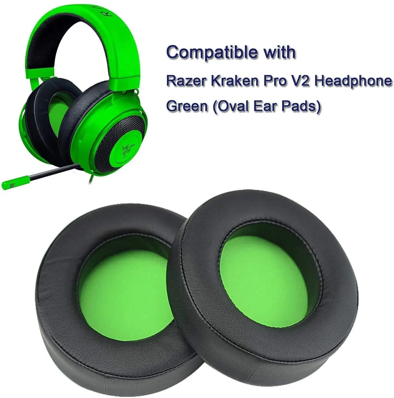 Replacement Ear Pads For Razer Kraken Pro V2 Headphones Black Oval Version Also Compatible With Razer Kraken 7 1 V2 Headphon Earphone Accessories Aliexpress