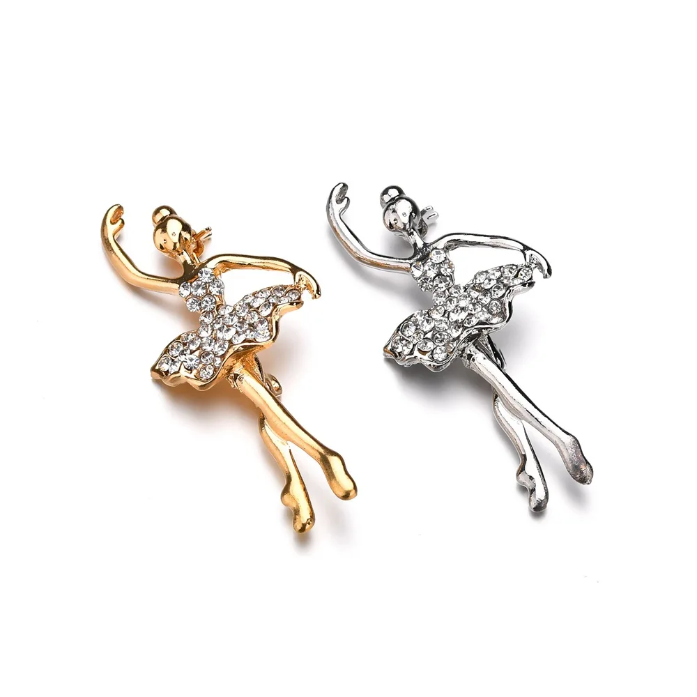 

Exquisite Crystal Pretty Flower Skirt Ballet Dancer Ballerinas Brooch Girls Gift