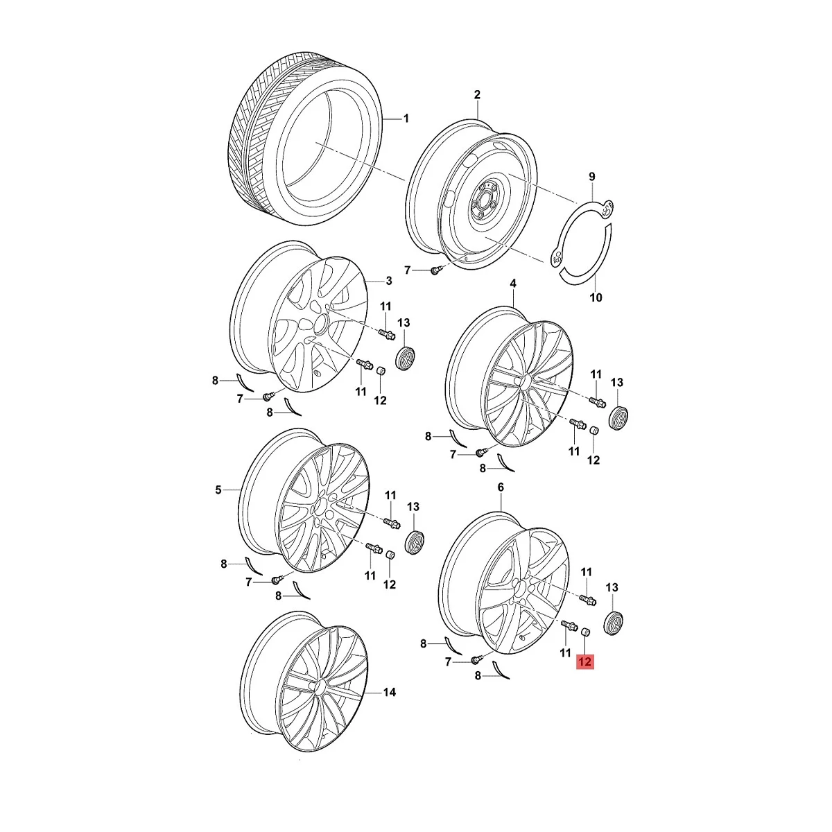 Dark Silver Wheel Lug Nut Bolt Cover 1/2/3/5PCS for Skoda Octavia 3 A7 Superb MK3 Yeti Fabia Karoq Kodiaq Rapid 1Z0601173