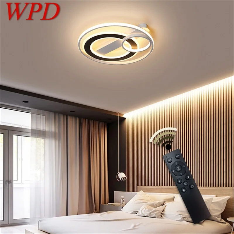 

WPD Led Ceiling Lights Round Fixtures with Remote Control 3 Colors Brightness Adjustable and Dimmable For Home Bedroom Living