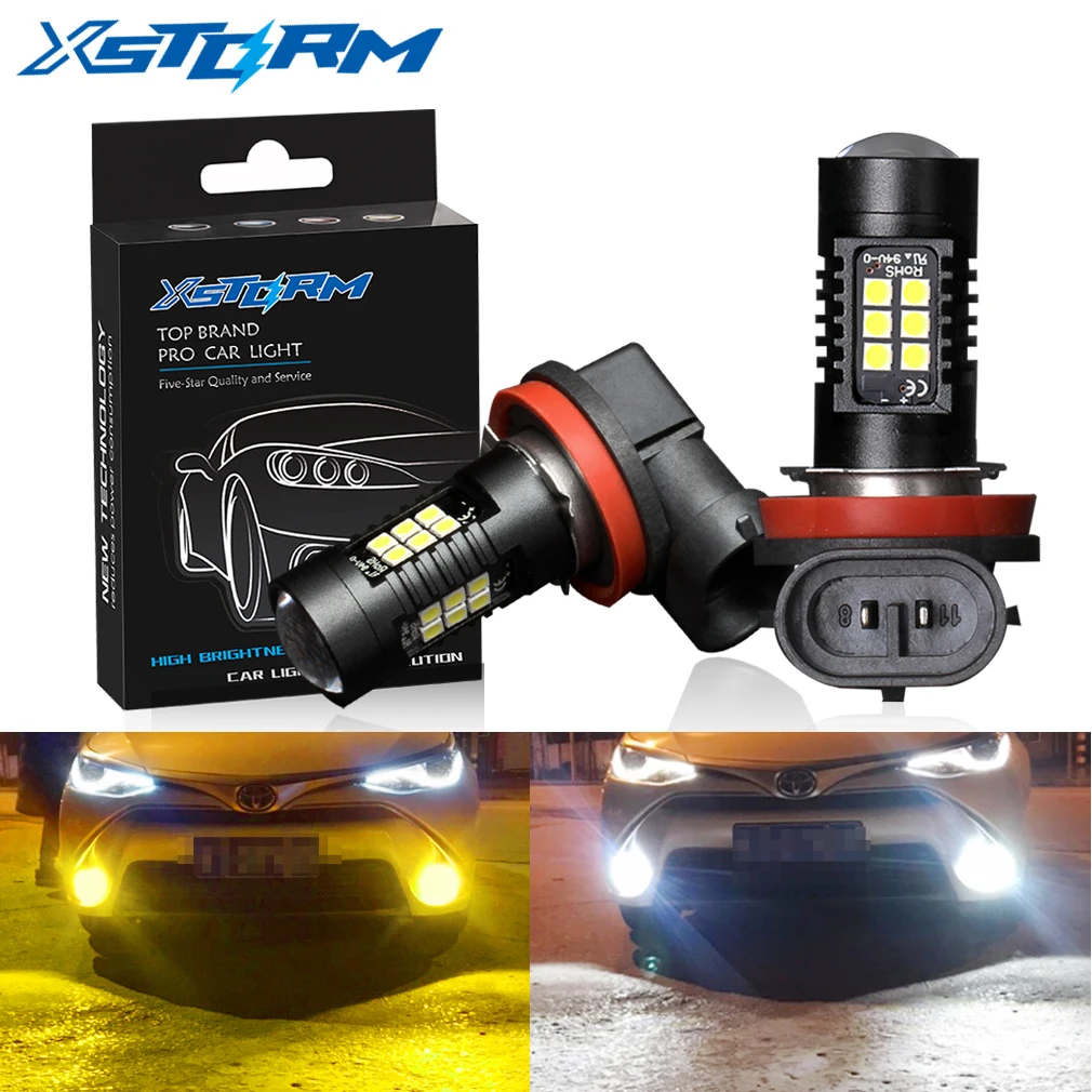 Acheter 1PC voiture lampes LED H11 H8 ampoule LED HB4 LED HB3 9006 9005  P13W jaune ambre blanc 1200Lm 12V voiture conduite lampe remplacer les  lumières