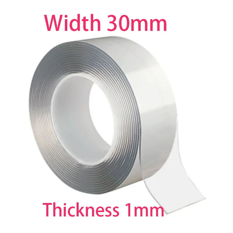 Transparent Double Sided Tape 1M/2M/3M/5M/10M Nano Waterproof Wall Sticker  Reusable Heat Resistant Bathroom Home Decor Tape