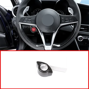 

Carbon Fiber ABS Car Engine Start Stop Push Button Ignition Key Cover Trim For Alfa Romeo Giulia Stelvio 2017-2018 Car Accessory