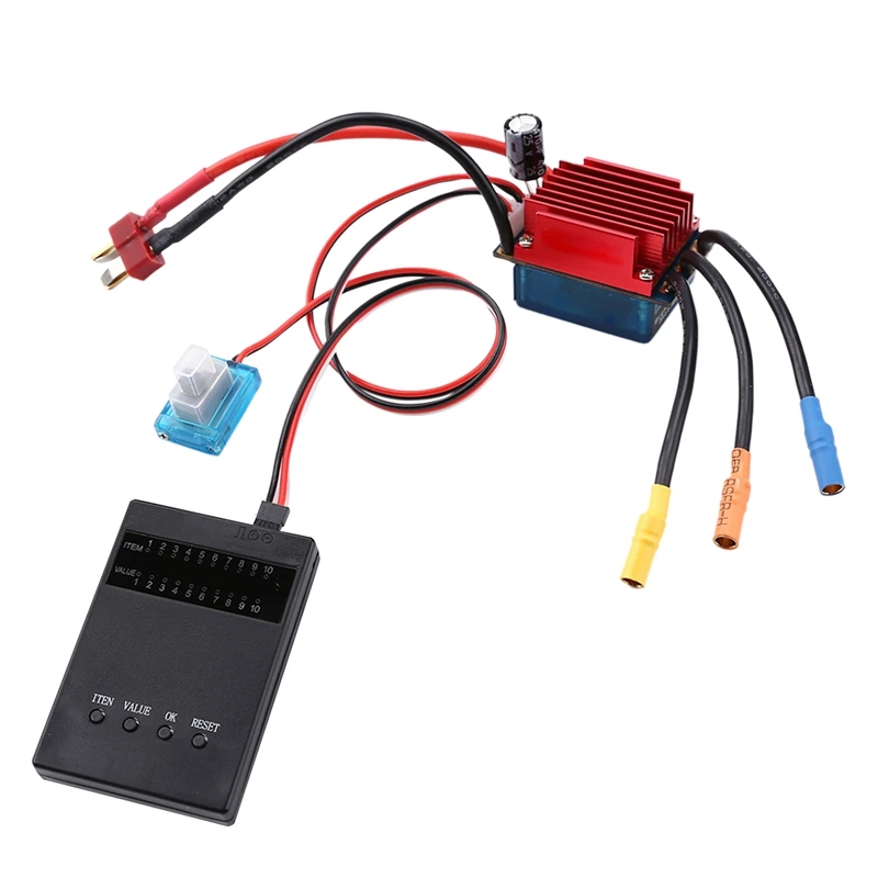 

25A ESC Brushed Electronic Speed Controller Waterproof Dustproof with Program Card for 1/16 1/18 RC Car Off Road Truck