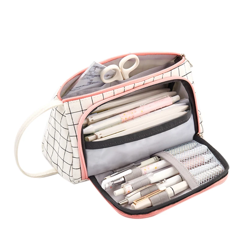 

Big Capacity Pencil Pen Case Student Office College Middle School High School Large Storage Photo Color