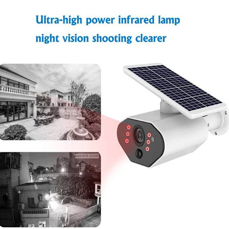 Outdoor Solar Battery WiFi Camera IP65 Waterproof Certified HD 1080p Smart Wireless Security Camera With Audio Night Vision