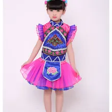 Одежда Мяо Китайский народный танец детей Мяо танцевальные костюмы одежда хмонг сценический костюм традиционный костюм для китайских танцев