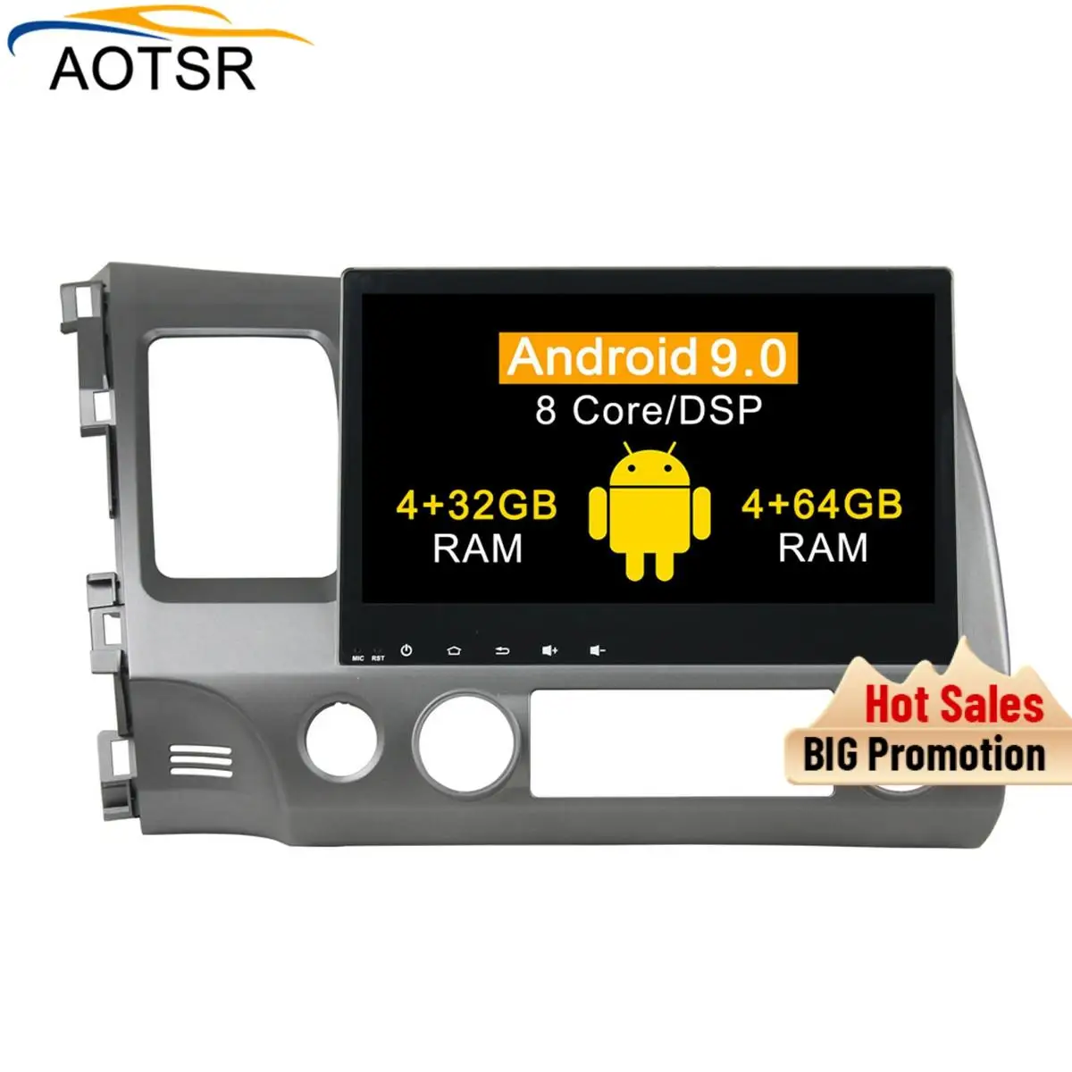 Встроенный DSP 4 + 64 Android 9 0 Автомобильный мультимедийный dvd плеер для HONDA Civic 2006-2011 GPS