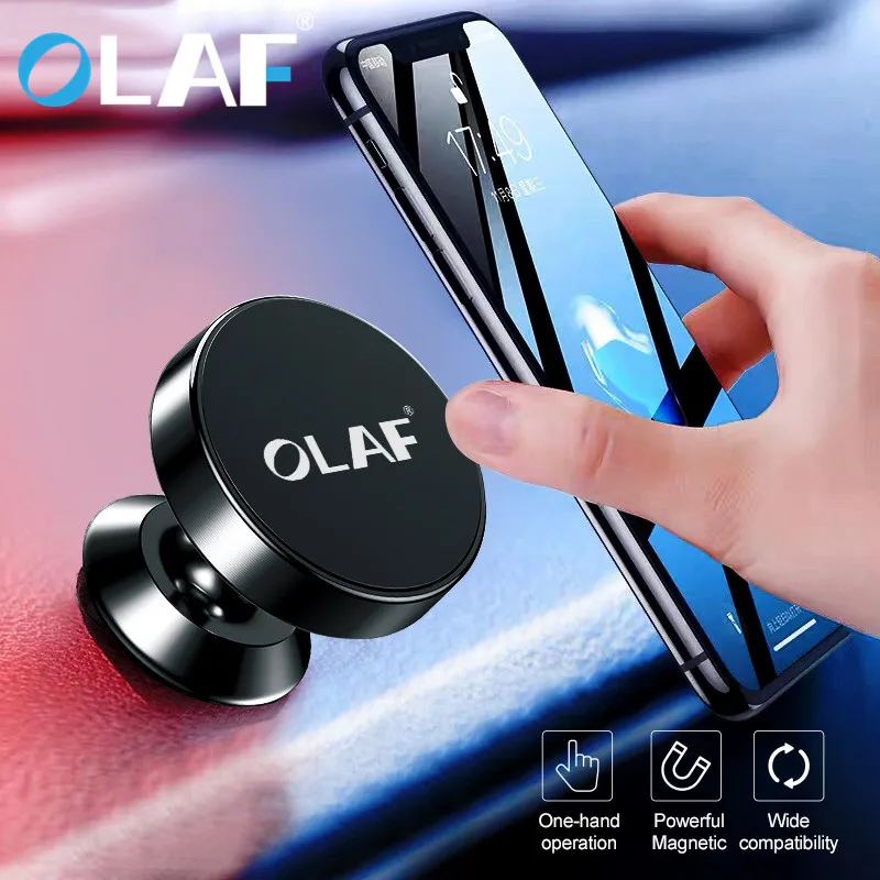 Black OLAF магнитный автомобильный держатель для телефона, подставка для мобильного телефона, магнитный штатив, вентиляционное отверстие, автомобильный держатель для iPhone XS XR samsung - Цвет: Black