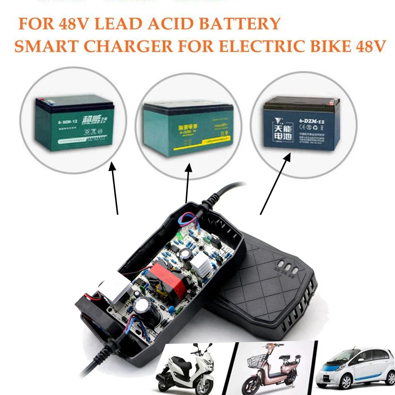 Eleltric велосипед Батарея Зарядное устройство 48 V свинцово-кислотный Батарея зарядки адаптер 48 V 40AH для велосипеда автомобиль скутер 48 V 40AH 50AH 60AH