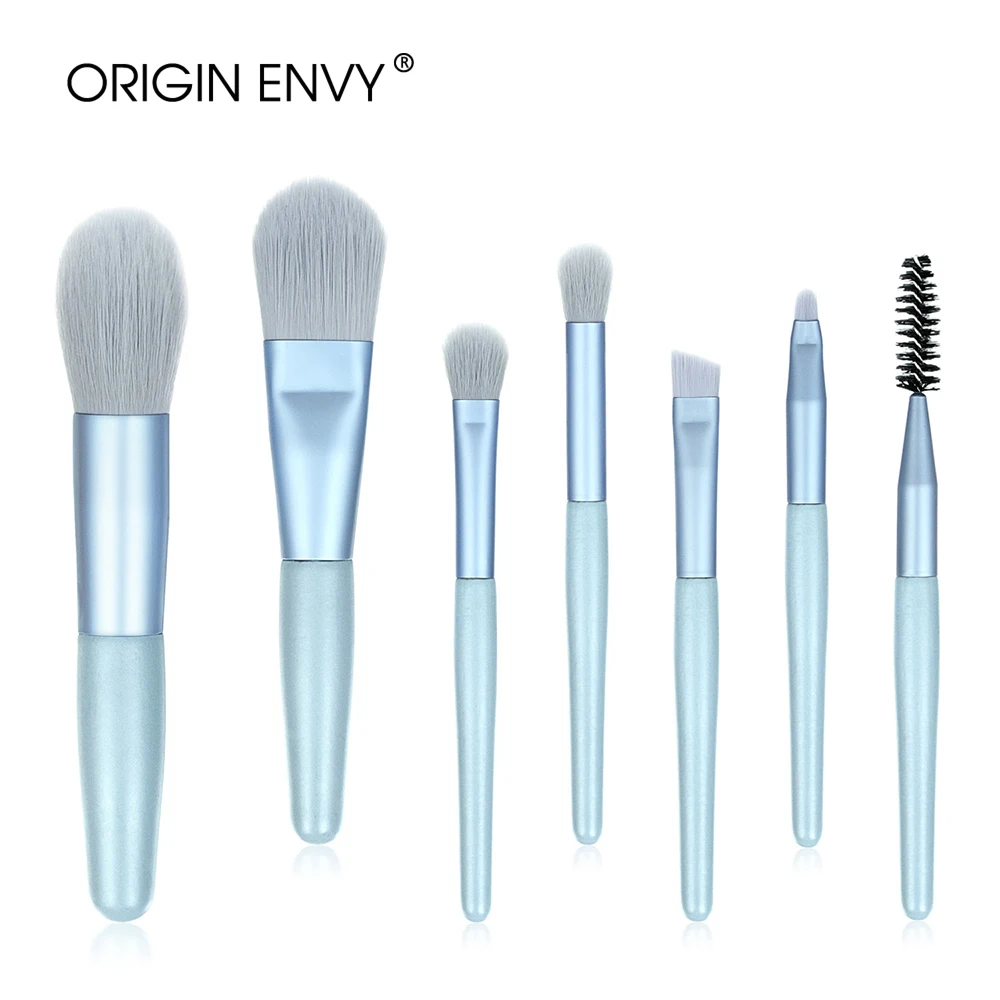 ORIGIN ENVY 7Pcs Makeup Brushes Foundation Brush Wooden Handle Soft Hair Makeup Set Brush Portable Beauty Tool Beauty