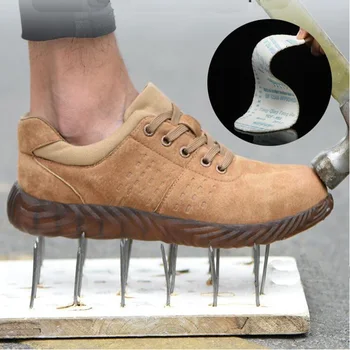 

Mens Safety Shoes Structure Protection Shockproof Work Men's Sneakers Bottom Anti-piercing Male Work Shoes