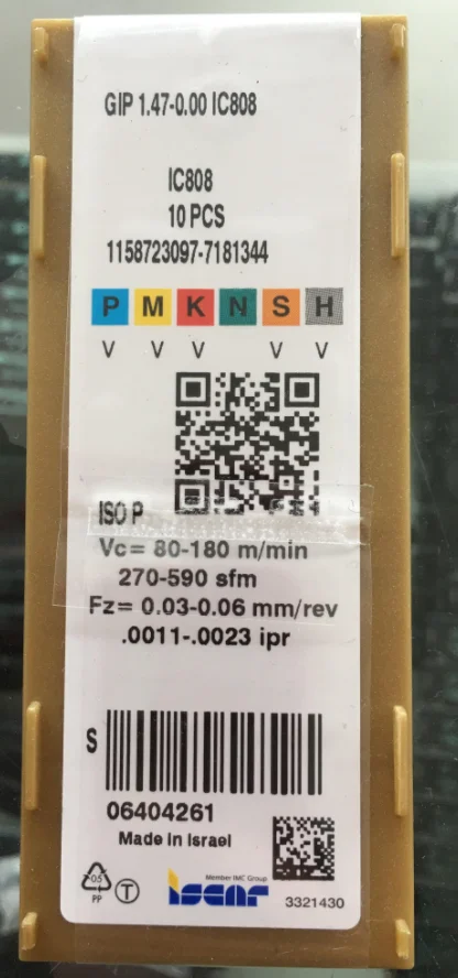 ISCAR 10 шт. карбидные вставки GIP1.47-0.00 IC808