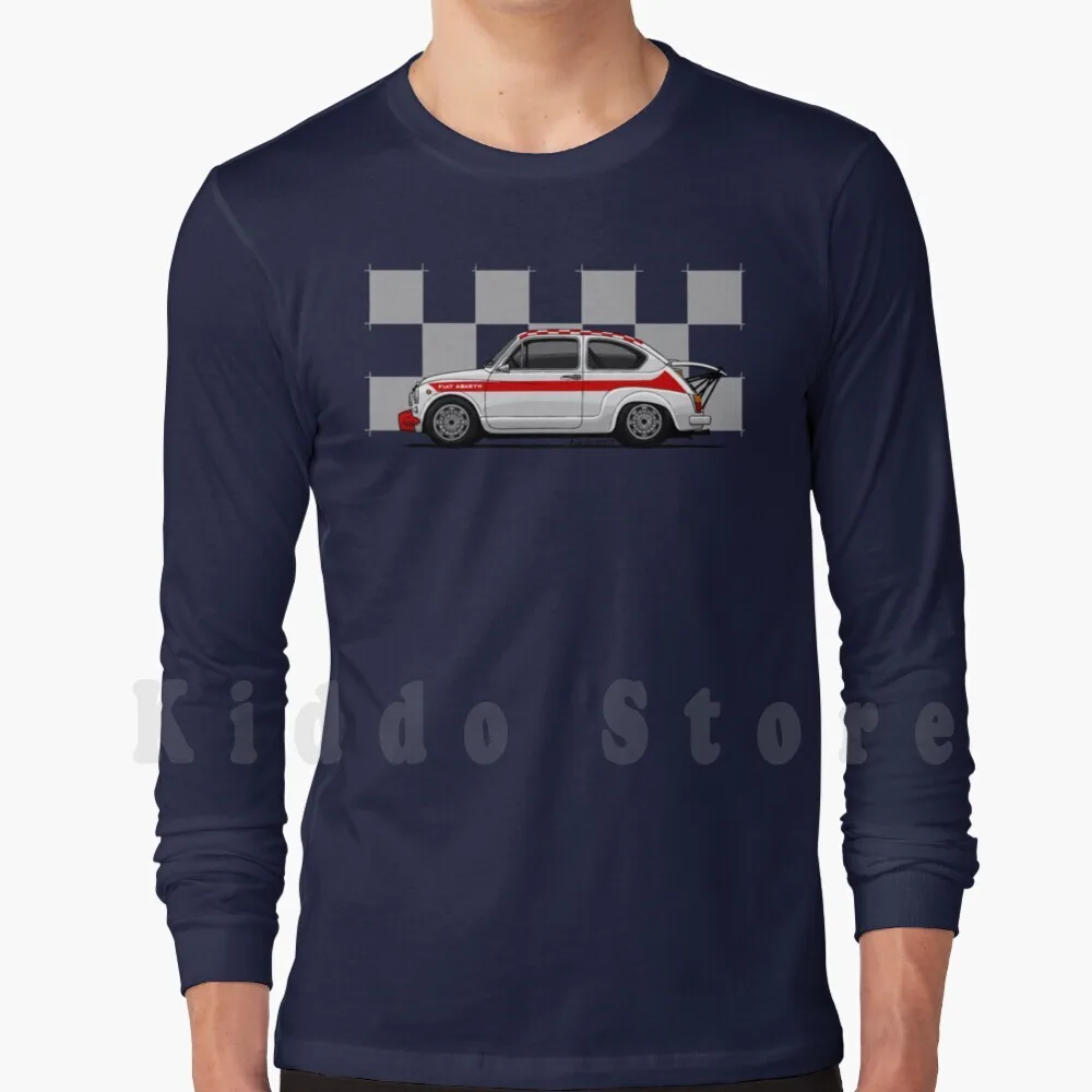 My Classic 600 850 Tc Disegno Con Bandiera A Scacchi Sfondo Felpa Con Cappuccio Manica Lunga Fiat Abarth 850 Tc 1000 600 Auto