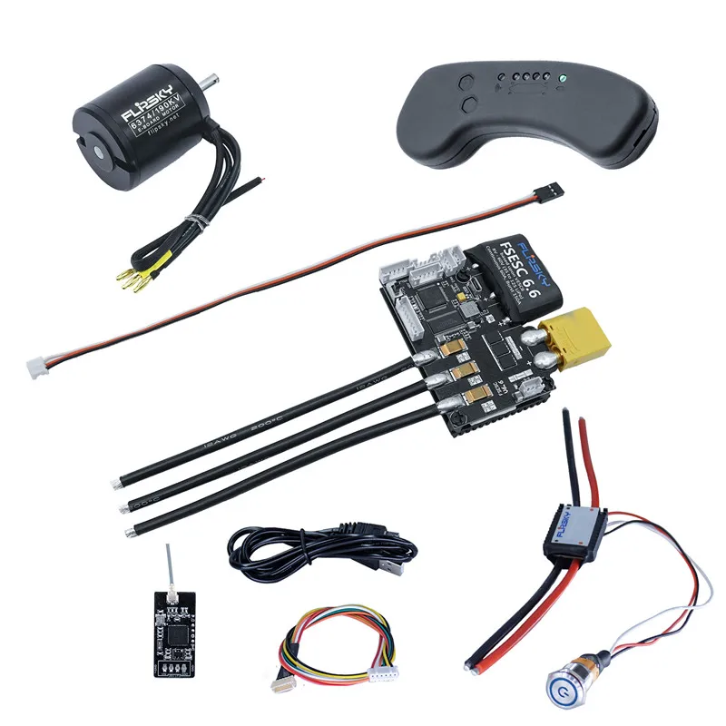 Скейтборд ESC Combo Motor 6374+ VESC 6,6+ пульт дистанционного управления+ Bluetooth скейтборд мотор DIY комплект полный комплект - Цвет: Черный
