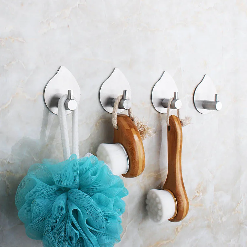 

1Pcs Clothes Hook Stainless Steel Durable Self Adhesive Towel Hanger Waterproof Multi-function Wall hanging hook