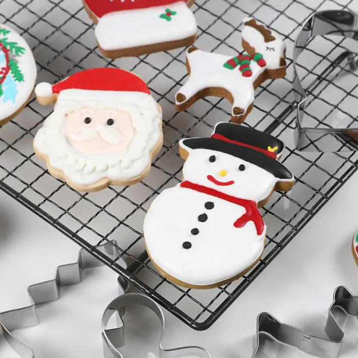 8 шт./компл. 3D рождественского печенья прессформы Нержавеющая сталь Fondant(сахарная) резак DIY Инструменты для выпечки TUE88