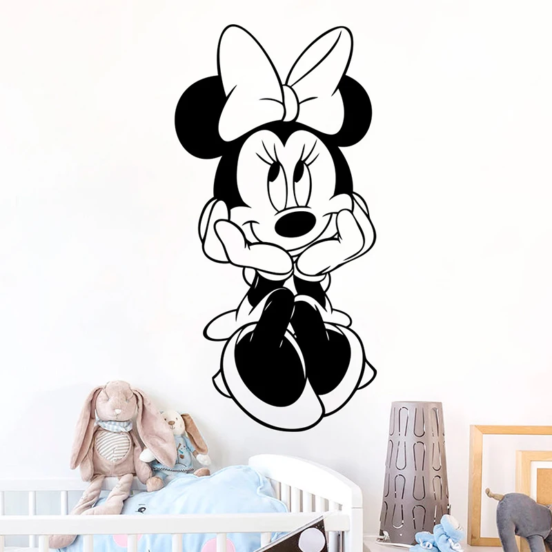 Cartoon Disney Minnie Mouse Wall Sticker For kids Room Decoration Stickers Vinyl Home Decor Wall Decals Removable Art Wallpaper