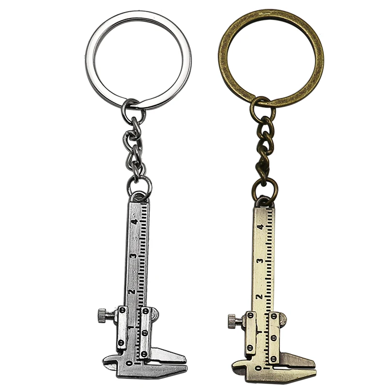 3pcs Mini Key Chain Tool Movable Vernier Caliper Ruler Sliding Key Holder Rings Keychain Tools Cool Keychain Gift Ideas for Men Women