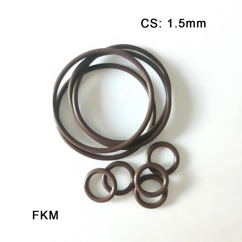 

10pcs FKM Rubber O-Rings Seal CS 1.5mm Fluorine Rubber Washers OD 4.5mm~65mm Sealing Elastic Band Water Seal Ring Gasket