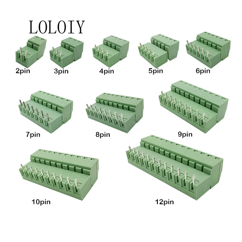 5 пар 15EDG 3,81 мм 300 В 8A KF2EDG PCB винт Клеммная колодка Разъем штекер-контактный правый угол 3,81 мм Шаг Заголовок Разъем 2-12PIN
