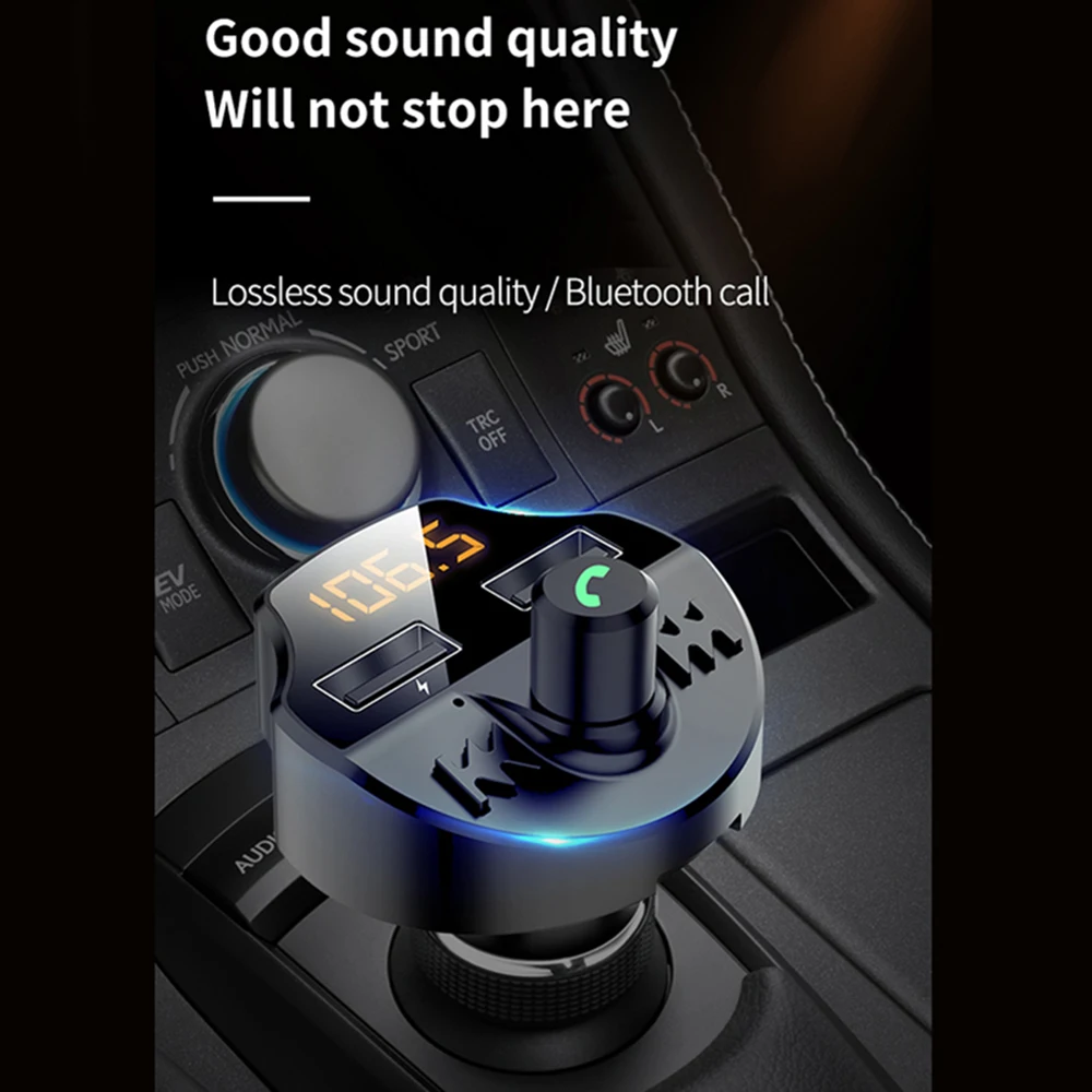 Onever Fm передатчик модулятор Bluetooth 5,0 адаптер напряжение батареи автомобильный комплект аудио MP3 плеер двойной USB зарядное устройство телефон зарядное устройство