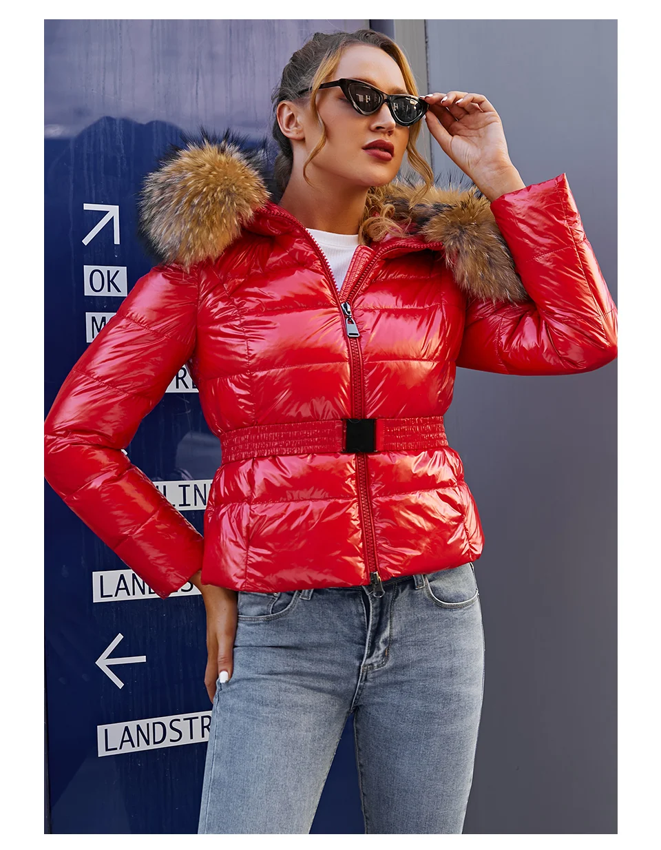 Cabolsa de Tecido Gola de Pele Ziai Mulheres Brilhante Grande Quente Inverno Jaqueta Feminina Moda Estilo Senhora Cabolsa Qualidade Fábrica Zr-7267 2021 3 grande gola de pele quente inverno jaqueta