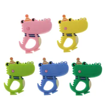 

1pcs Crocodile Pattern Baby Teether Silicone Teething BPA Free DIY Pacifier Chain Beads Teething Toy Silicone Teether